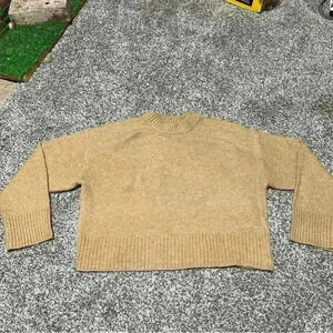 Zara Girls Mock Turtle Neck Sweater Size 9-10 Beige